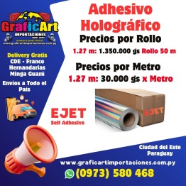 Adhesivo Holográfico 1.27 m x 50 m.